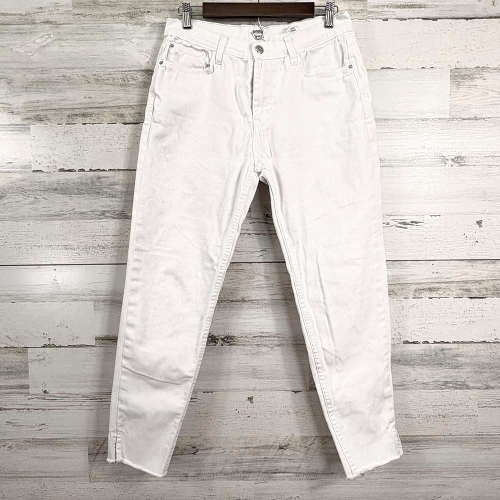 Kensie Jeans Vintage Luxe The Ultimate High Rise Skinny White Raw Hem Jeans Sz 8